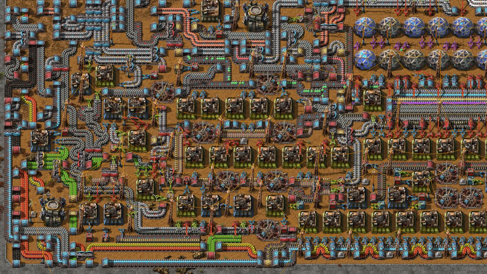 Fábrica com chaminés a libertar poluição visível em Factorio